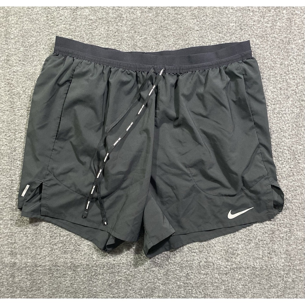 Nike Dri Fit Shorts Womens Black Athletic Stretch Breathable Solid Lined Size L